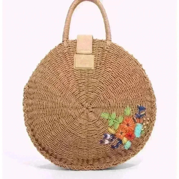 Loungefly Disney Straw Circle Straw Tote - Picture 1 of 5
